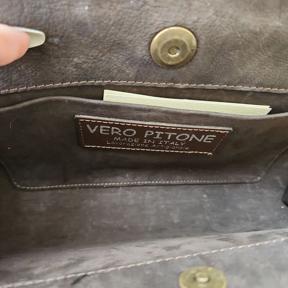 Vero Pitone Genuine Python Snakeskin Italian Handbag NWOT - Picture 5 of 6